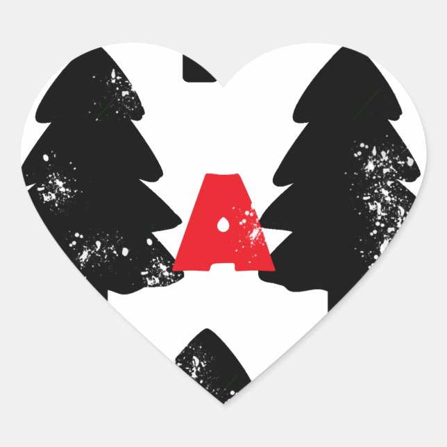 Sticker Cœur Plantez un motif d'arbre (Devant)