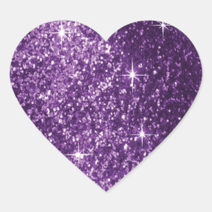 Sticker Cœur Plum parties scintillant violet