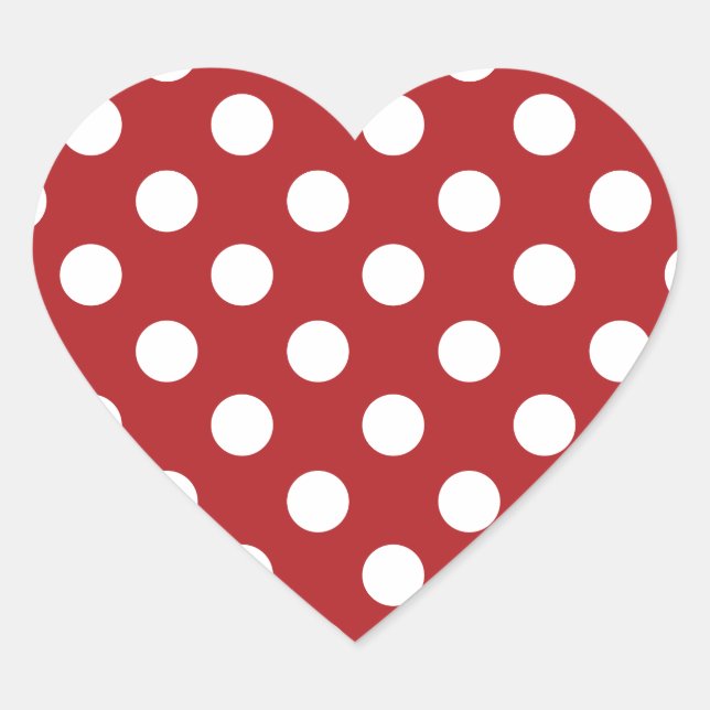 Sticker Cœur Point Polka blanc rouge (Devant)
