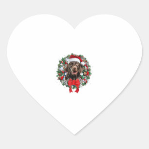 Sticker Cœur Pointeur court allemand Décora de couronne de Noël