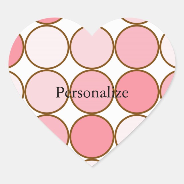 Sticker Cœur Points blancs rose (Devant)