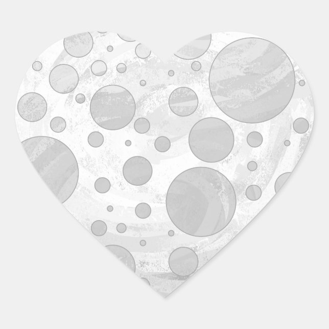 Sticker Cœur Pois Rainy Sky Grey (Devant)