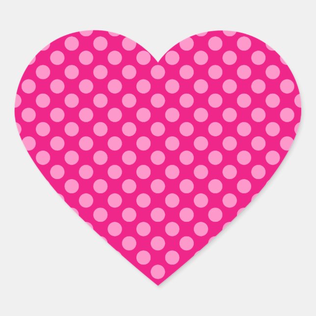 Sticker Cœur Pois rose (Devant)