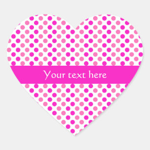 Sticker Cœur Pois rose