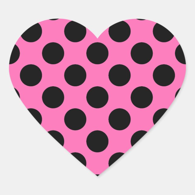 Sticker Cœur Pois roses chauds (Devant)