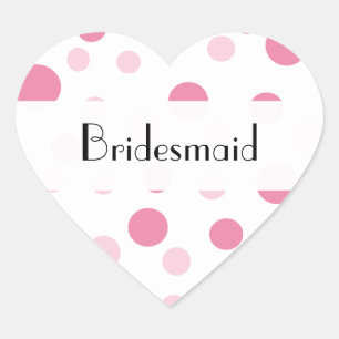 Sticker Cœur Pois roses, Motif à points Polka, points, Mariage