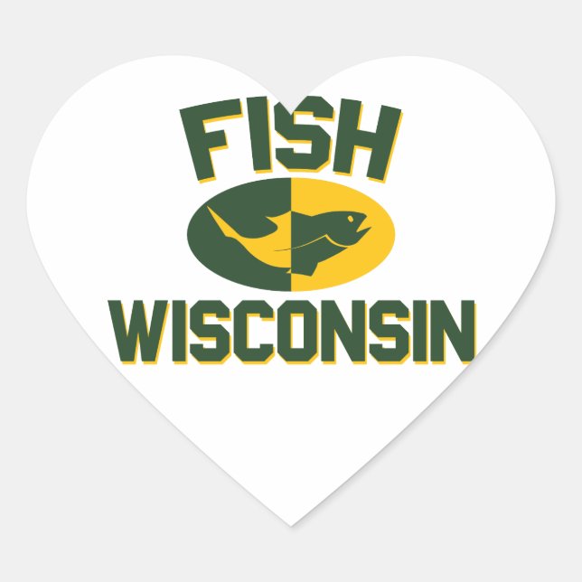 Sticker Cœur Poisson Wisconsin (Devant)