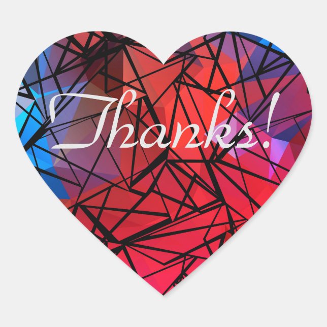 Sticker Cœur Polygone, peinture (Devant)