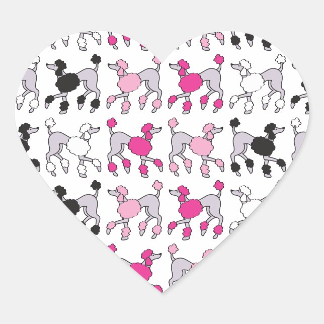STICKER CŒUR POODLE (Devant)