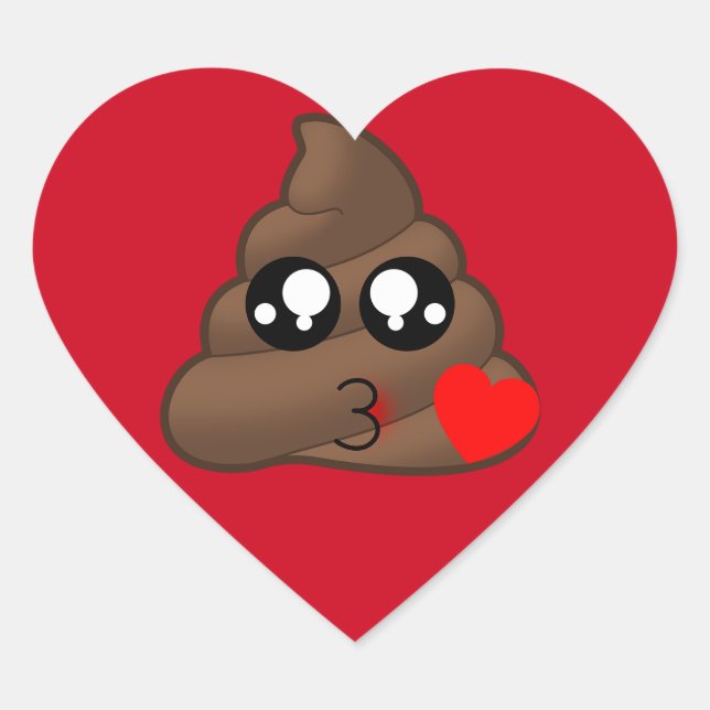 Sticker Cœur Poop Heart Love Emoji (Devant)