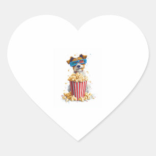 Sticker Cœur Popcorn Pup � Movie Night Chien