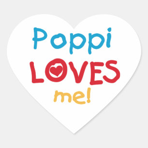 Sticker Cœur Poppi aime mes t-shirts et cadeaux