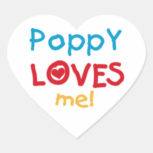 Sticker Cœur Poppy aime moi t-shirts et cadeaux