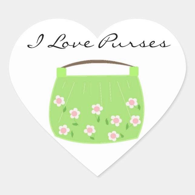 Sticker Cœur Porte-fleur vert mignon (Devant)