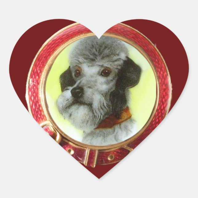 Sticker Cœur PORTRAITS DE CHIEN MINIATURE Airedale Terrier Roug (Devant)