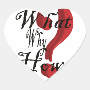 Sticker Cœur pourquoi la marque de questions
