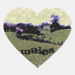 Sticker Cœur Powys Doodle