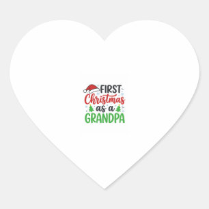 Sticker Cœur Premier chapeau de Père Noël pour grand-père Noël