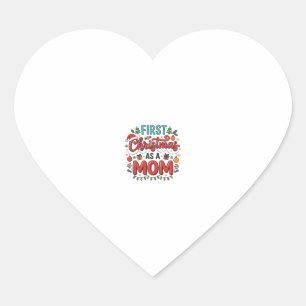 Sticker Cœur Premier Noël en tant que maman, conception de vaca