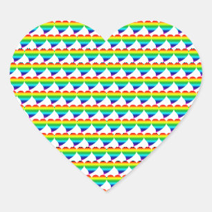 Sticker Cœur Pride arc-en-ciel lgbt coeur motif blanc arrière -