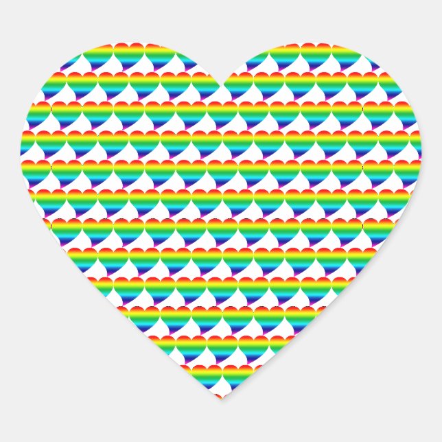 Sticker Cœur Pride arc-en-ciel lgbt coeur motif blanc arrière - (Devant)