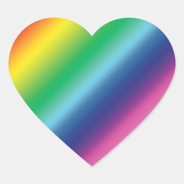Sticker Cœur Pride lgbtq lgbt couleurs arc-en-ciel motif (Devant)