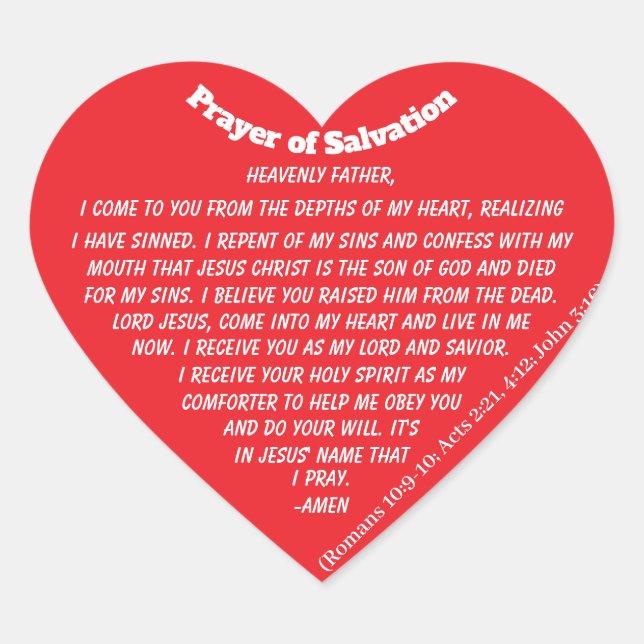 Sticker Cœur PRIÈRE DE SALUT Coeur rouge (Devant)