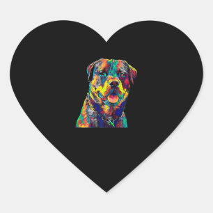 Sticker Cœur prime pour chien rottweiler
