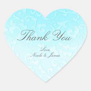Sticker Cœur Princesse Blue Elegant Storybook Mariage