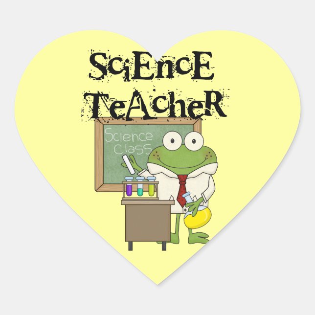 Sticker Cœur Professeur de sciences de la grenouille (Devant)