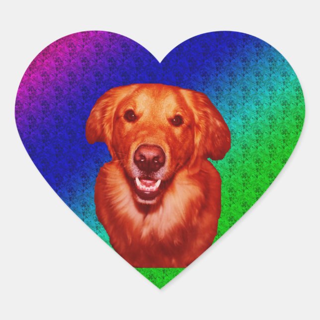 Sticker Cœur Profil avant Red Golden Retriever (Devant)