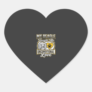 Sticker Cœur Propriétaire de chien d'amour inconditionnel Beagl