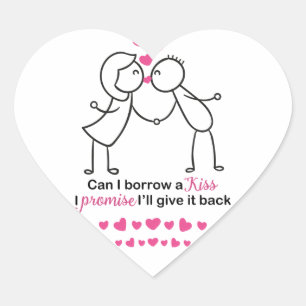 Sticker Cœur Puis-je emprunter un modèle Kiss Cuple ?
