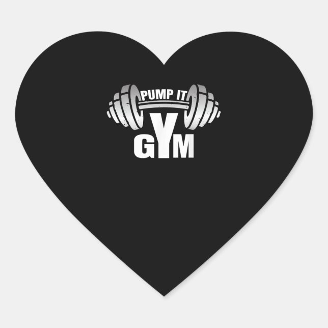 Sticker Cœur Pump It Ness Gym Sport Motivation Men Women Kid (Devant)