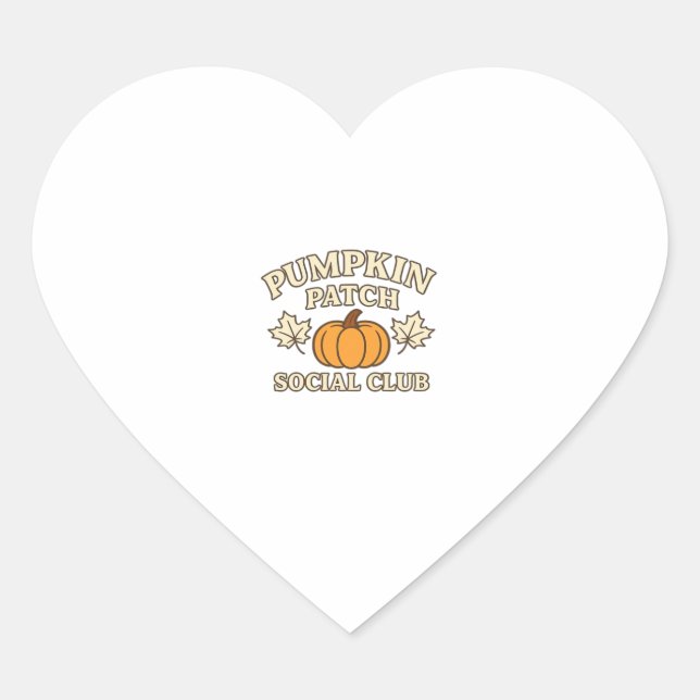 Sticker Cœur Pumpkin Patch Social Club � Cozy Autumn Aesthetic  (Devant)