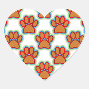 Sticker Cœur Puppy Paws