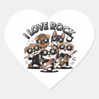 Sticker Cœur Puppy rock band