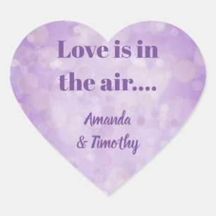 Sticker Cœur Purple Bokeh Love est dans le couple d'air