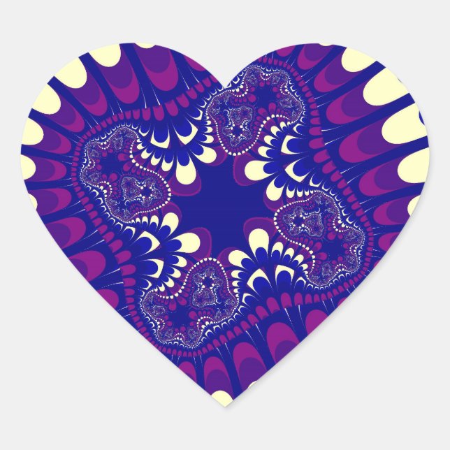 Sticker Cœur Purple Morning Glory Flower (Devant)