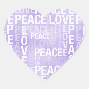 Sticker Cœur Purple White Peace Love