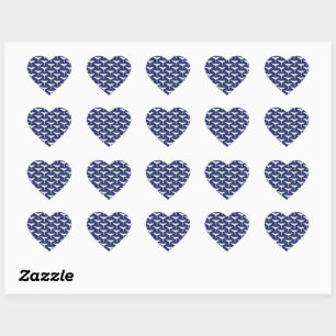 Sticker Cœur Queue de baleine blanche Animal marin Océan bleu M
