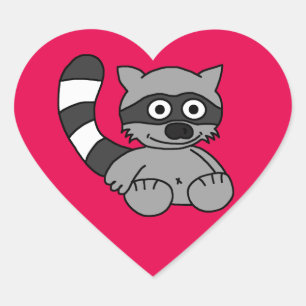 Sticker Cœur Raccoon