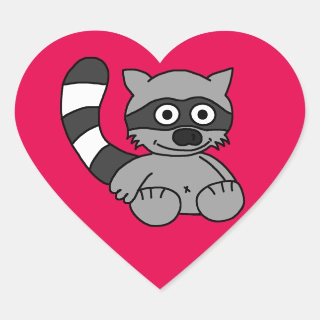 Sticker Cœur Raccoon (Devant)