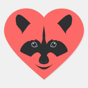 Sticker Cœur Raccoon