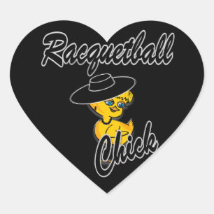 Sticker Cœur Racquetball Chick #4