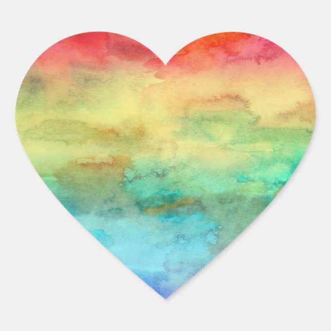 Sticker Cœur Rainbow Heart Love Brillant (Devant)