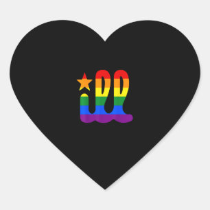 Sticker Cœur Rainbow Pride Amour ill Philadelphia Philly Gay Pr