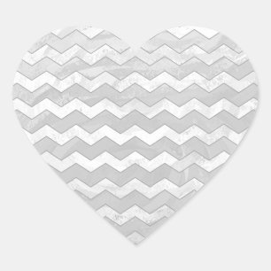 Sticker Cœur Rainy Sky Grey Chevron Motif