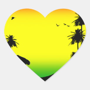 Sticker Cœur rasta de relaxation
