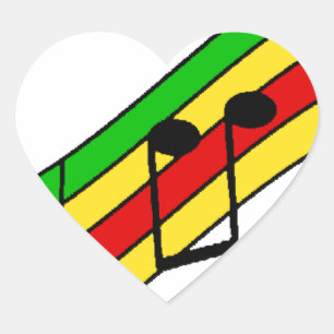 Sticker Cœur Rasta Music